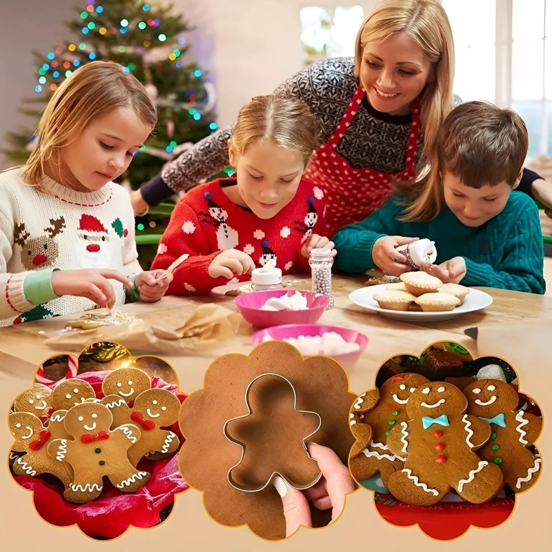 SET 4 CORTADOR GALLETAS NAVIDAD MOLDE GALLETA DE JENGIBRE - 4
