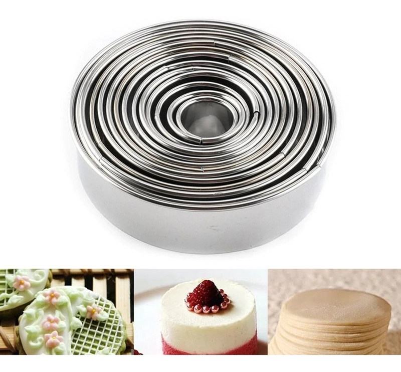 14 MOLDES GALLETAS CIRCULO MOLDE DE GALLETA CORTADOR GALLETA - 2