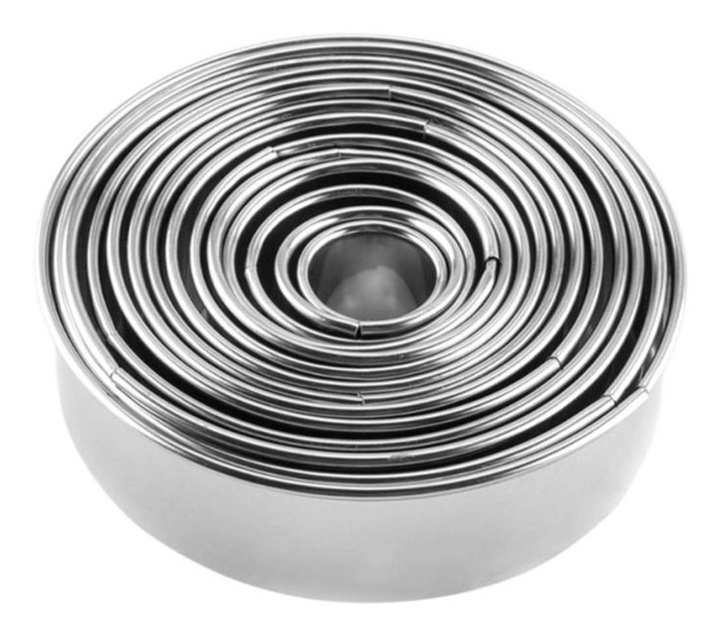 14 MOLDES GALLETAS CIRCULO MOLDE DE GALLETA CORTADOR GALLETA - 3