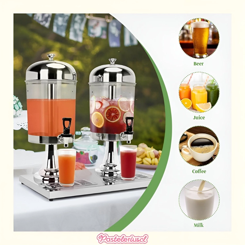 DISPENSADORES DOBLE DE BEBIDAS PARA FIESTAS JARRAS DE 4.5L - 9