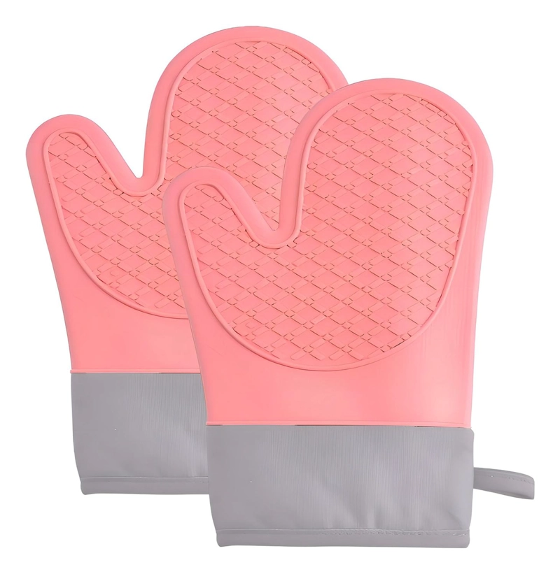 X2 GUANTE SILICONA PARA HORNO TOMA OLLA GUANTES COCINA 27 CM PROTECTOR DE SILICONA AGARRADERA PARA H - 1