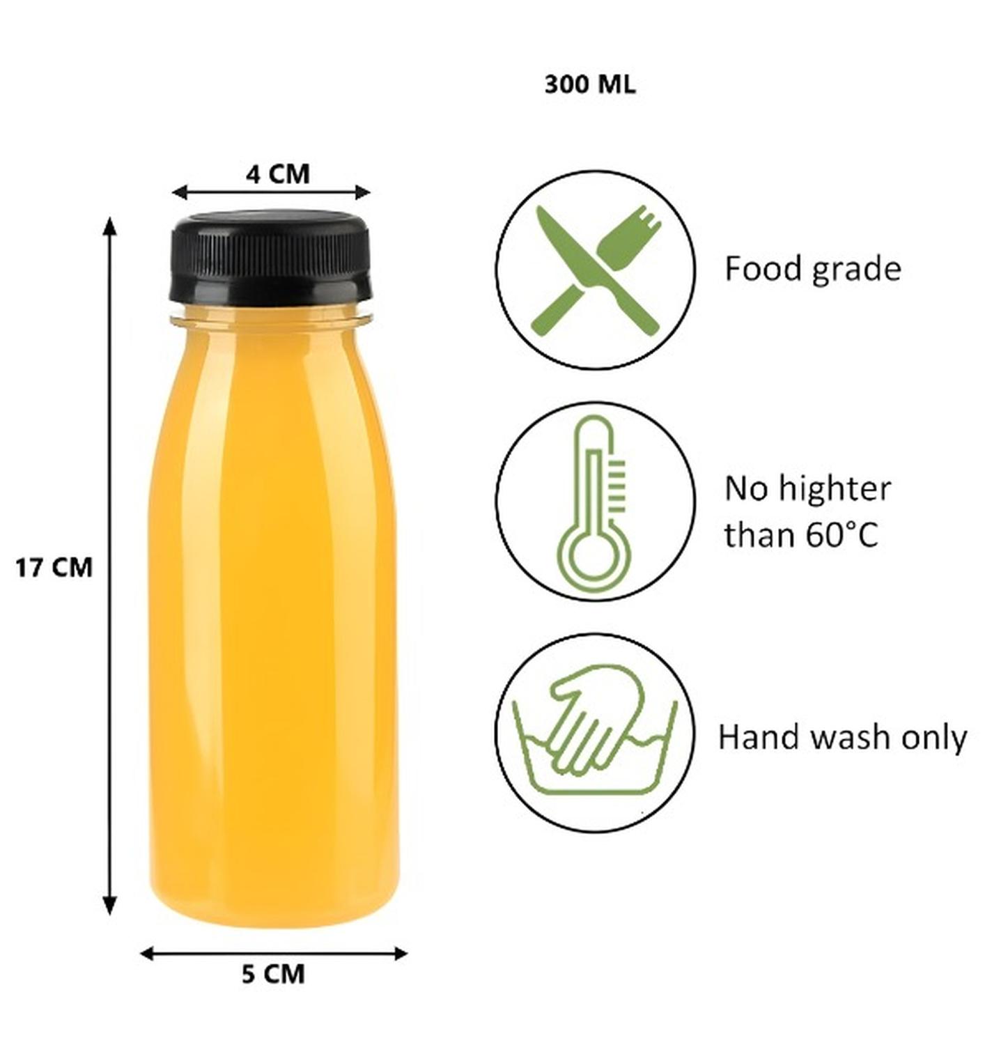 PACK X48 BOTELLAS PET TRANSPARENTE BOTELLAS PLASTICO 300ML BOTELLA PET CON TAPA BOTELLAS PLASTICAS P - 3