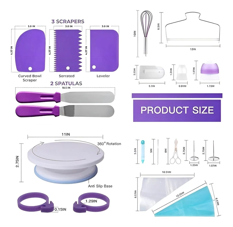 SET DE PASTELERIA ARTICULOS DE REPOSTERIA DECORACION 137PCS - 2