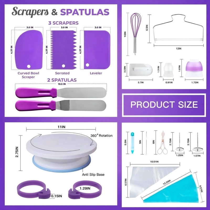SET DE PASTELERIA ARTICULOS DE REPOSTERIA DECORACION 137PCS - 9
