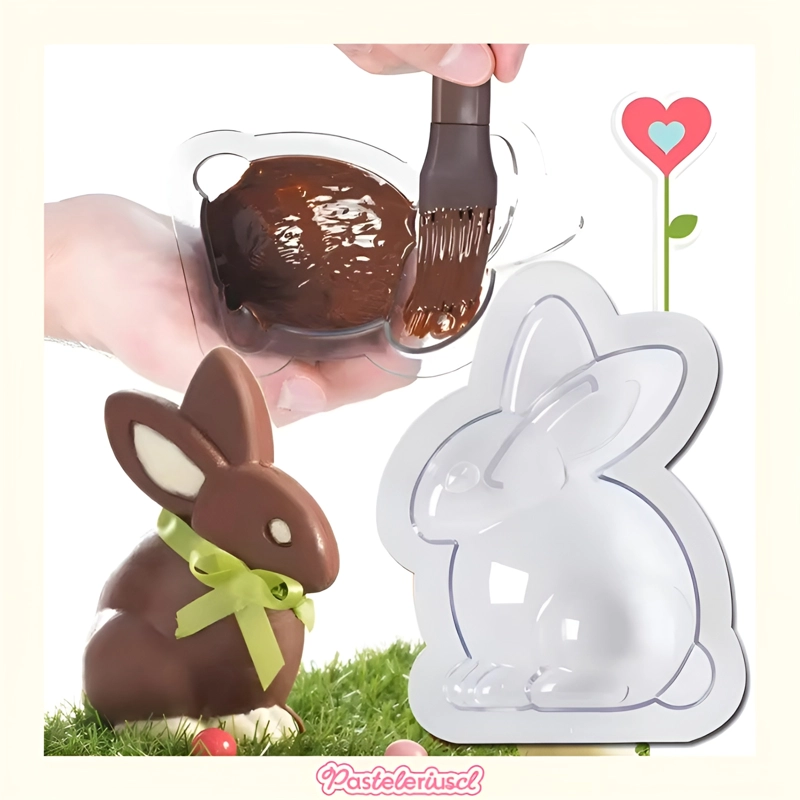 2 MOLDES DE PASCUA MOLDE DE CONEJO GRANDE 3D MOLDE PARA PASTEL DE CHOCOLATE - 4