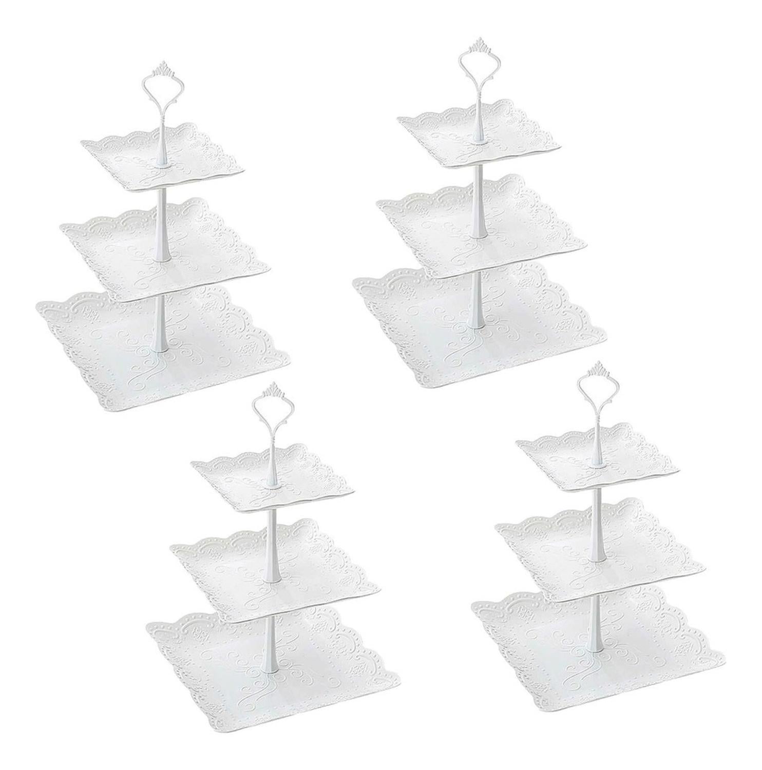 PACK X4 PORTA TORTA PORTA CUPCAKES TORRE PORTA CUPCAKE BLANCO - 1