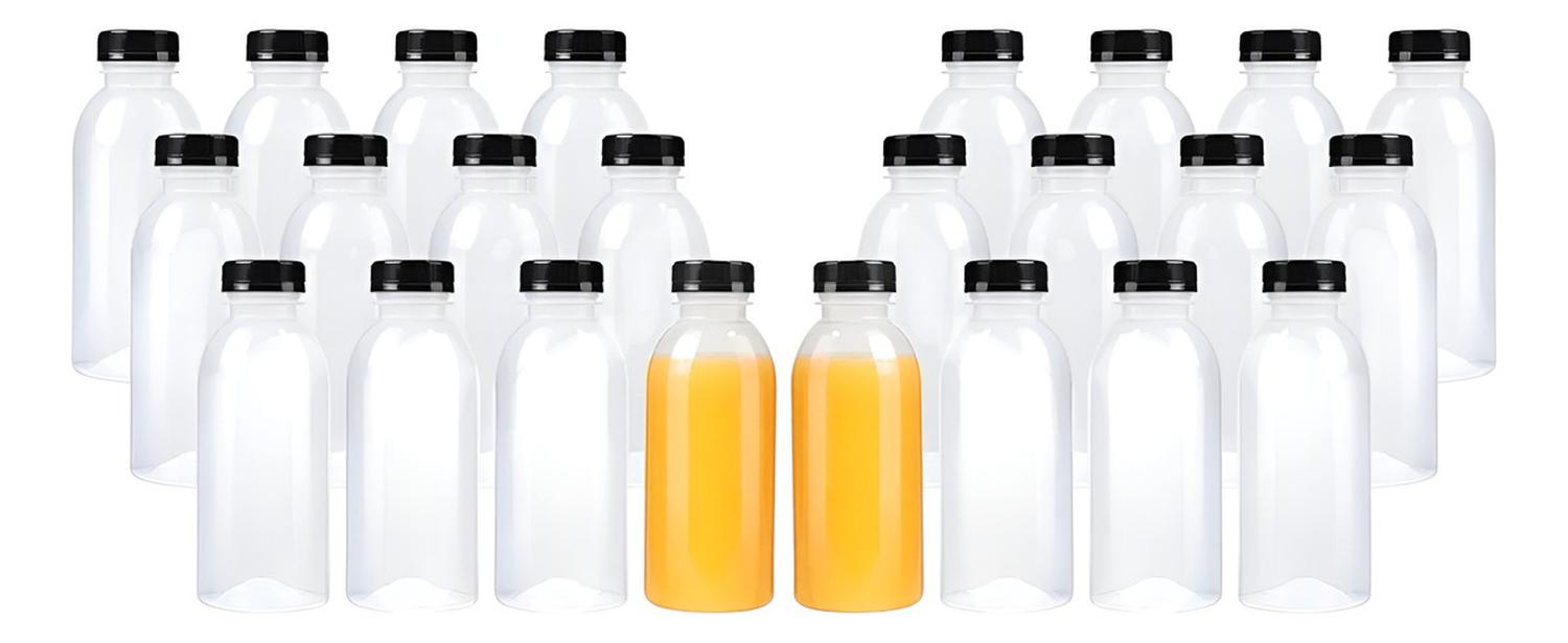 X24 BOTELLAS PLASTICAS TRANSPARENTES BOTELLAS CON TAPA 500ML TRANSPARENTES / BOTELLAS PLASTICAS 500M - 1