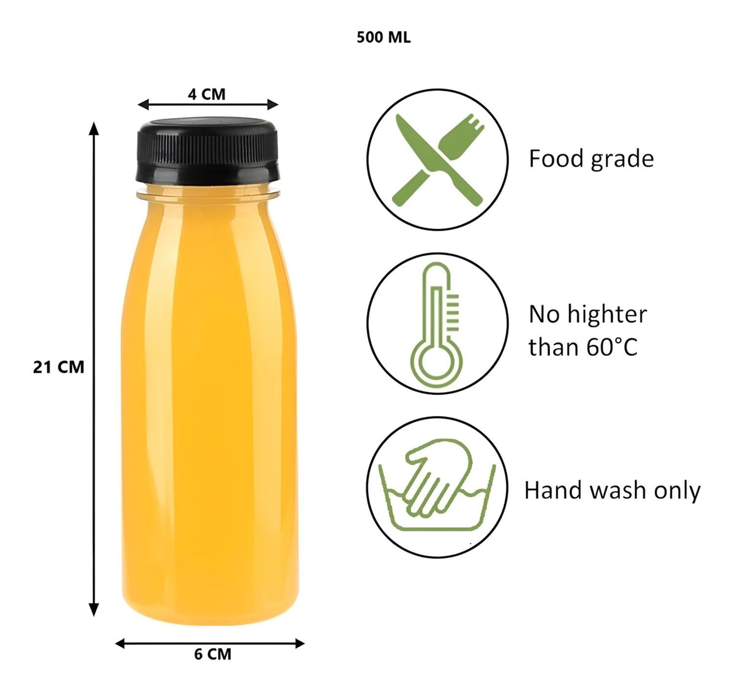 X24 BOTELLAS PLASTICAS TRANSPARENTES BOTELLAS CON TAPA 500ML TRANSPARENTES / BOTELLAS PLASTICAS 500M - 3