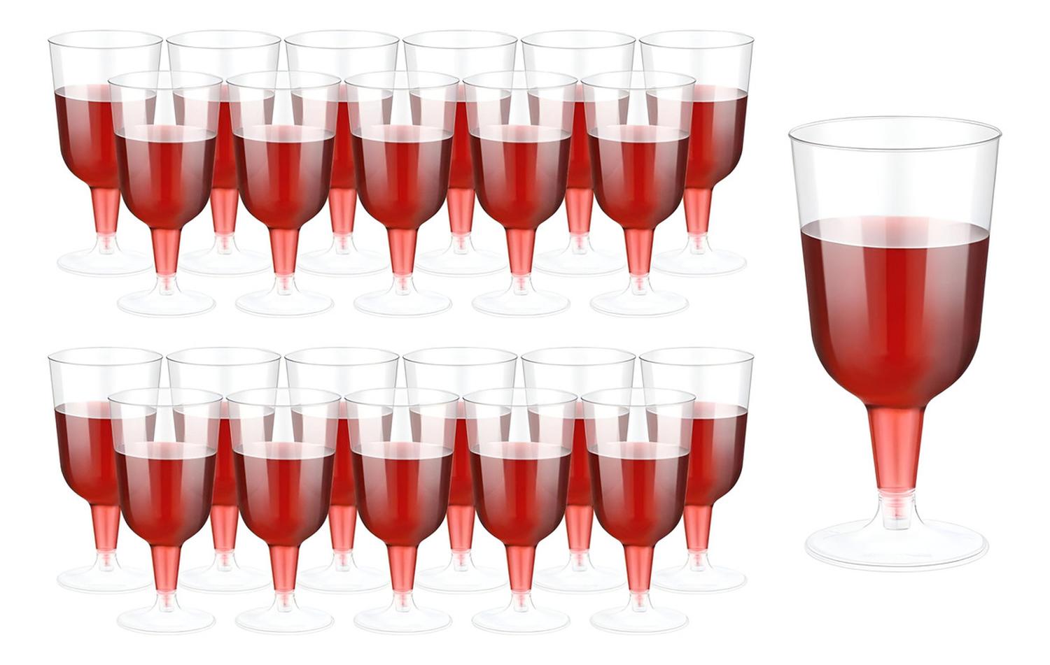 80 COPAS PLASTICO COPAS DE VINO TRANSPARENTE DESECHABLES 6OZ TRANSPARENTES - 1
