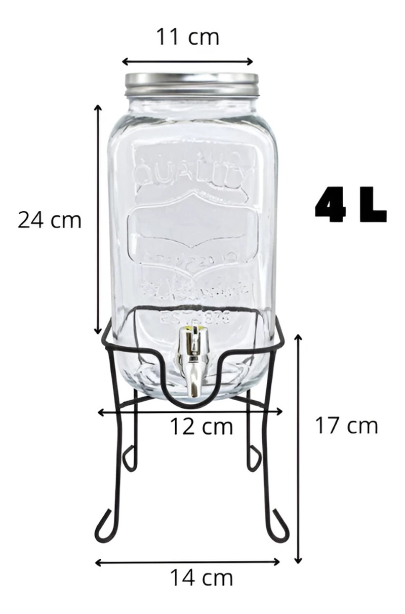 DISPENSADOR DE JUGO CON ATRIL DISPENSADORES BEBIDAS TARRO 4L - 4