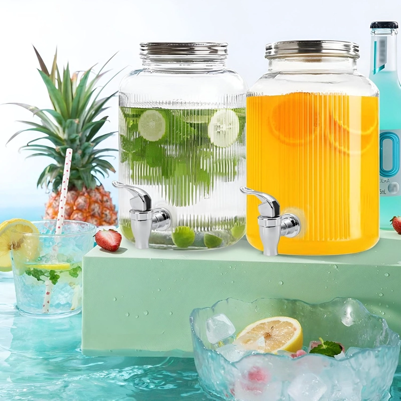 JARRAS VIDRIO DISPENSADOR DE BEBIDAS JARRO PARA JUGO 5L - 4