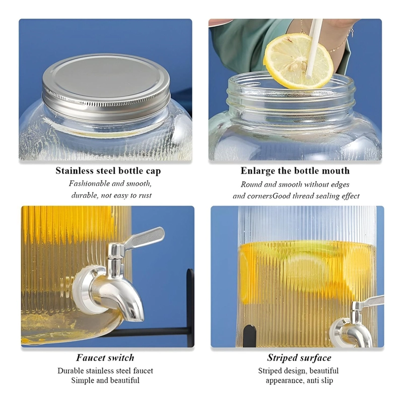 JARRAS VIDRIO DISPENSADOR DE BEBIDAS JARRO PARA JUGO 5L - 6