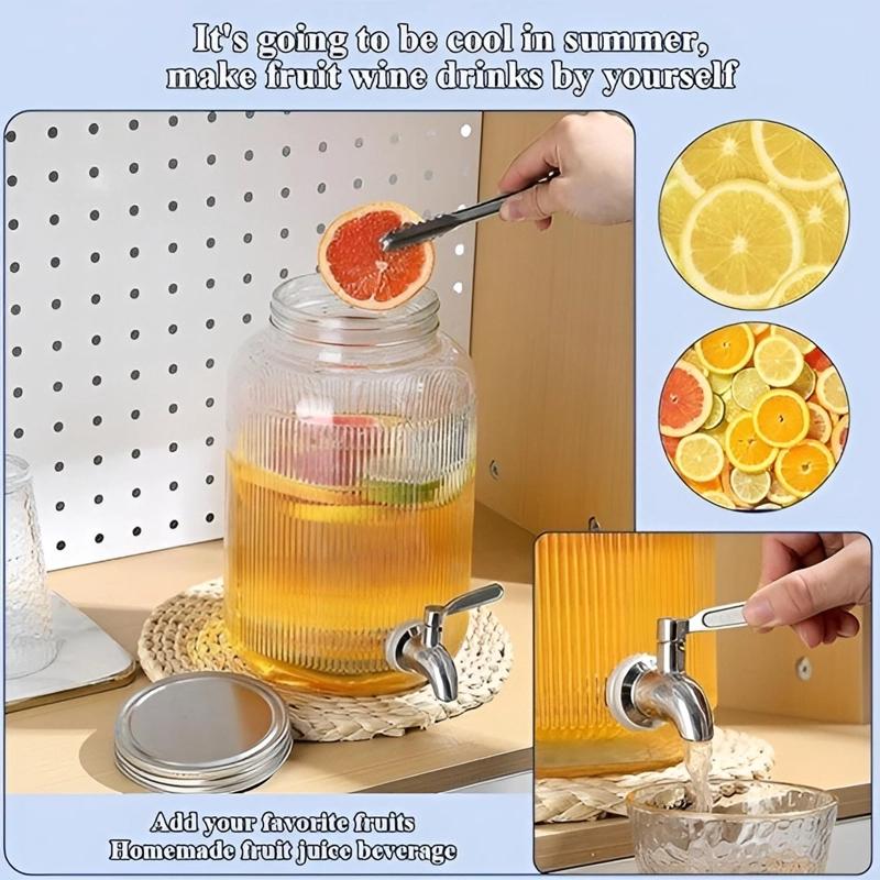 JARRAS VIDRIO DISPENSADOR DE BEBIDAS JARRO PARA JUGO 5L - 7