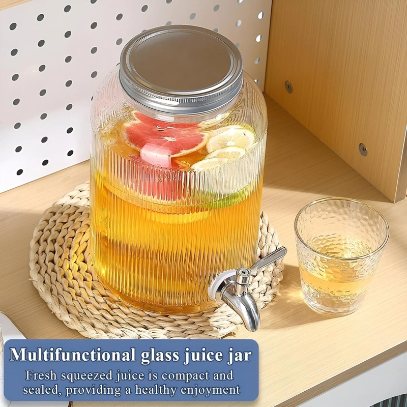 JARRAS VIDRIO DISPENSADOR DE BEBIDAS JARRO PARA JUGO 5L - 8