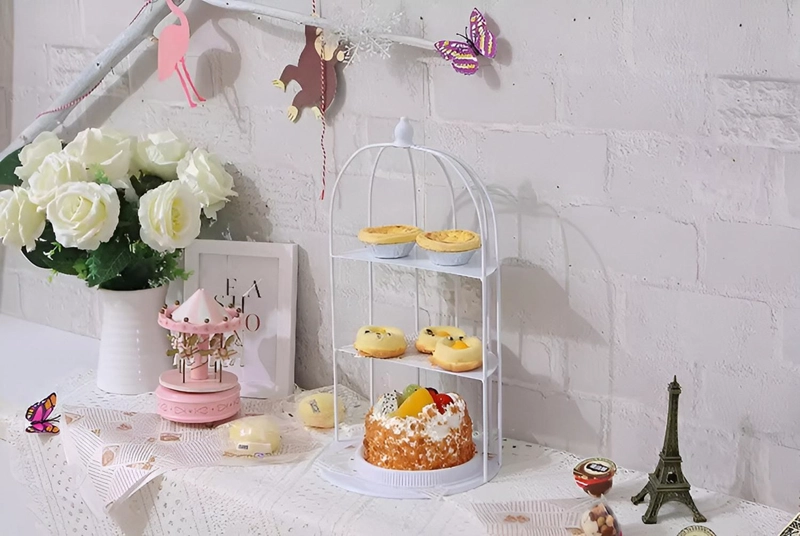 PORTA CUPCAKES PORTA TORTAS BASE PARA CUPCAKES JAULA 35CM - 7