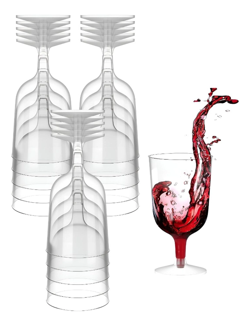 30 COPAS DE VINO COPA ACRILICO COPA PLASTICO COPAS 6OZ/177ML TRANSPARENTE - 1