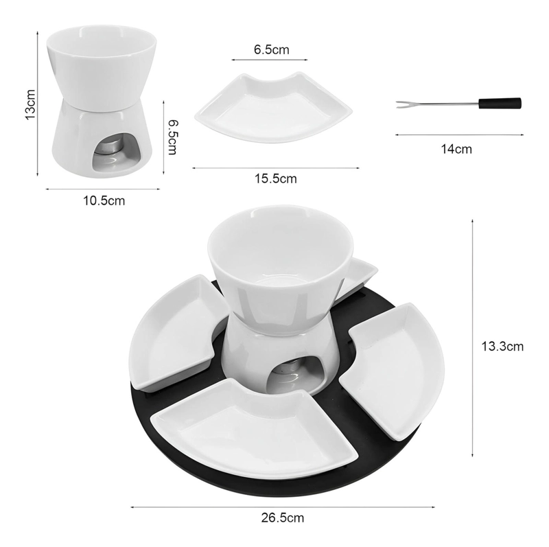 FONDUE CHOCOLATE JUEGO DE FONDUE CERAMICA FONDUE QUESO 11PCS - 3