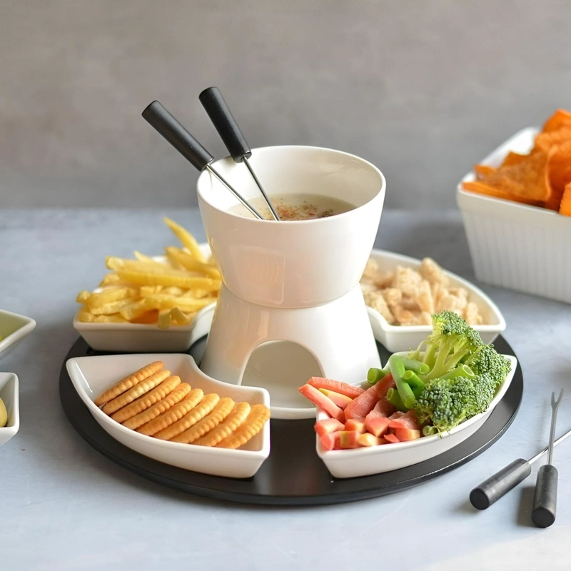 FONDUE CHOCOLATE JUEGO DE FONDUE CERAMICA FONDUE QUESO 11PCS - 4