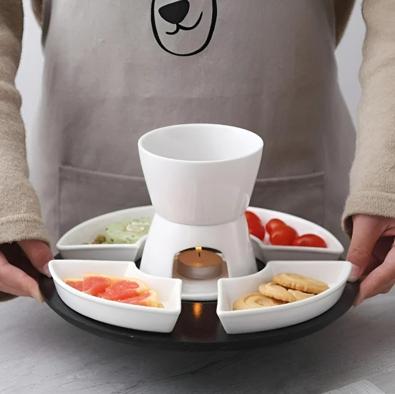 FONDUE CHOCOLATE JUEGO DE FONDUE CERAMICA FONDUE QUESO 11PCS - 6