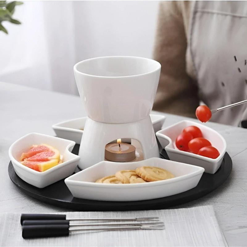FONDUE CHOCOLATE JUEGO DE FONDUE CERAMICA FONDUE QUESO 11PCS - 8