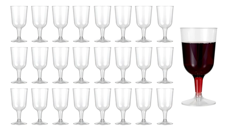 60 COPAS DE VINO COPAS PLASTICO DESECHABLES TRANSPARENTE 6OZ TRANSPARENTE - 1