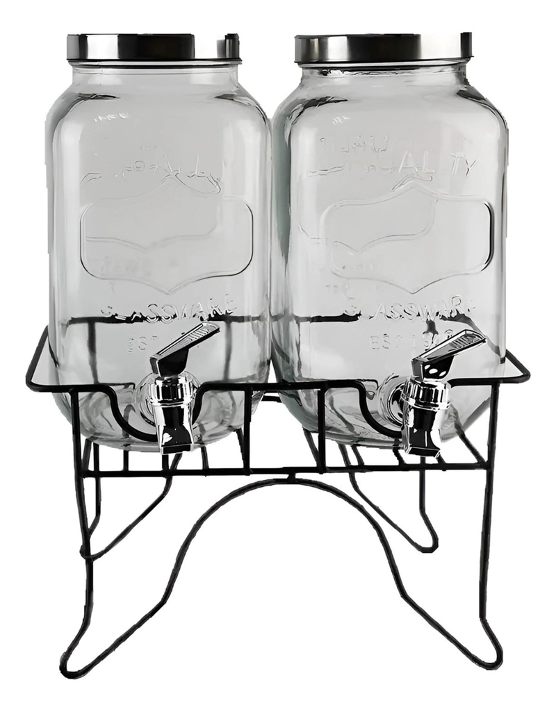 DISPENSADOR DE BEBIDAS CON ATRIL DISPENSADORES DOBLE JUGO 4L - 6