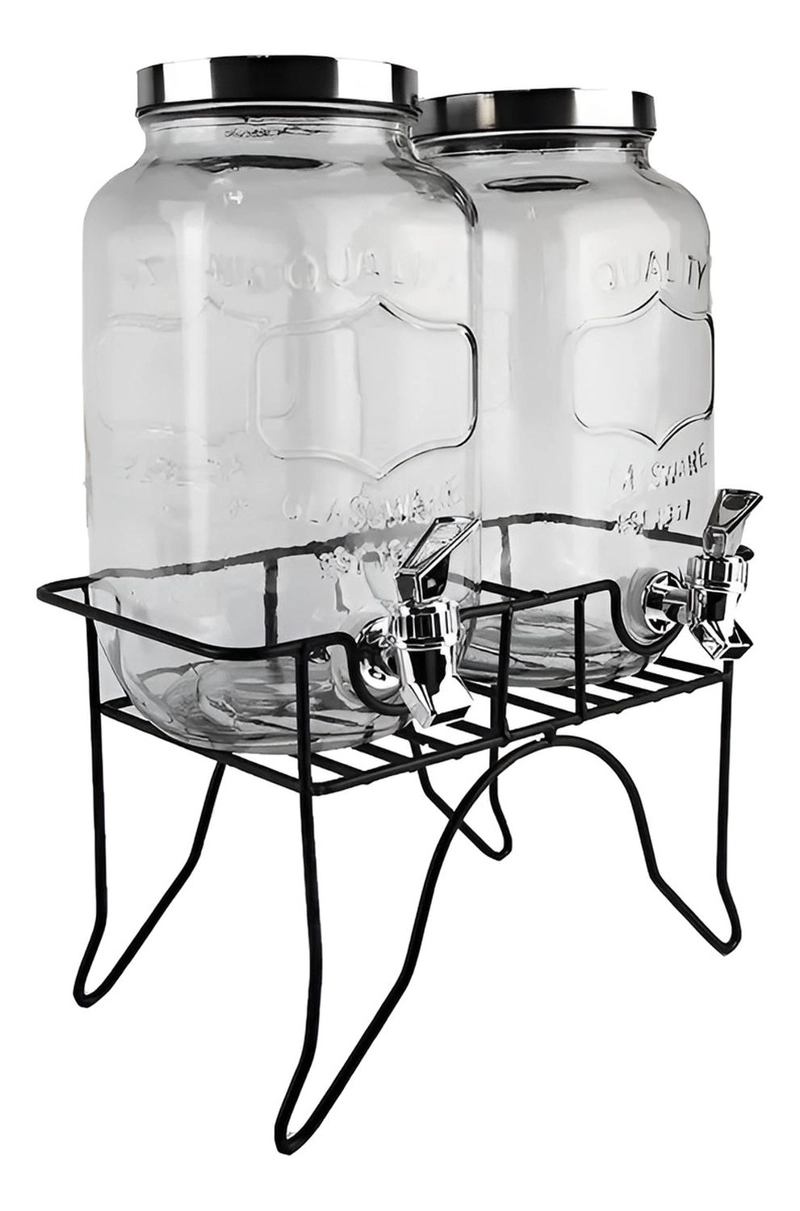 DISPENSADOR DE BEBIDAS CON ATRIL DISPENSADORES DOBLE JUGO 4L - 8