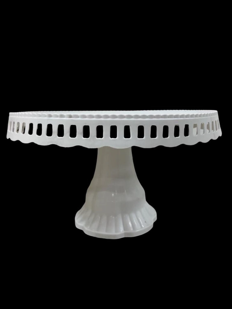 [BLA-110004] BASE DE TORTA BASE TORTA BASE PLATO PORTA TORTA 32 CM BLANCO SIN TAPA - 5