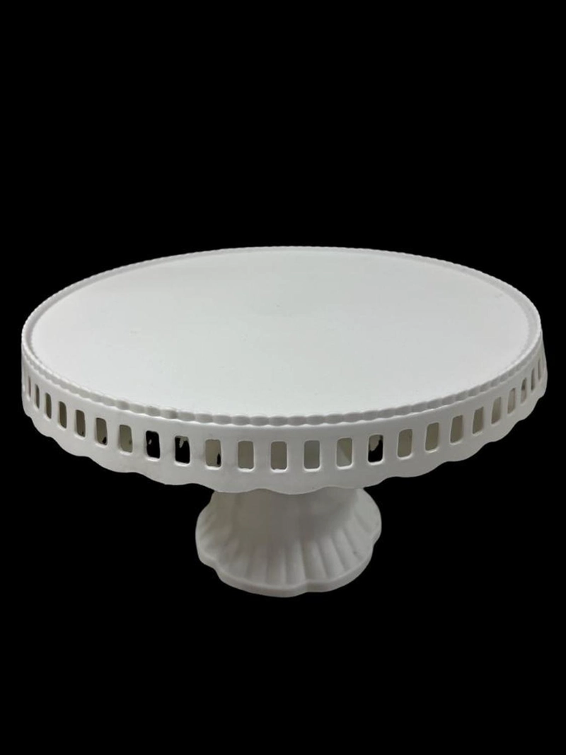 [BLA-110004] BASE DE TORTA BASE TORTA BASE PLATO PORTA TORTA 32 CM BLANCO SIN TAPA - 6
