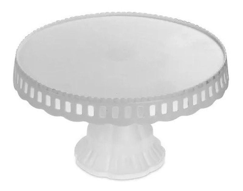 [BLA-110004] BASE DE TORTA BASE TORTA BASE PLATO PORTA TORTA 32 CM BLANCO SIN TAPA - 7