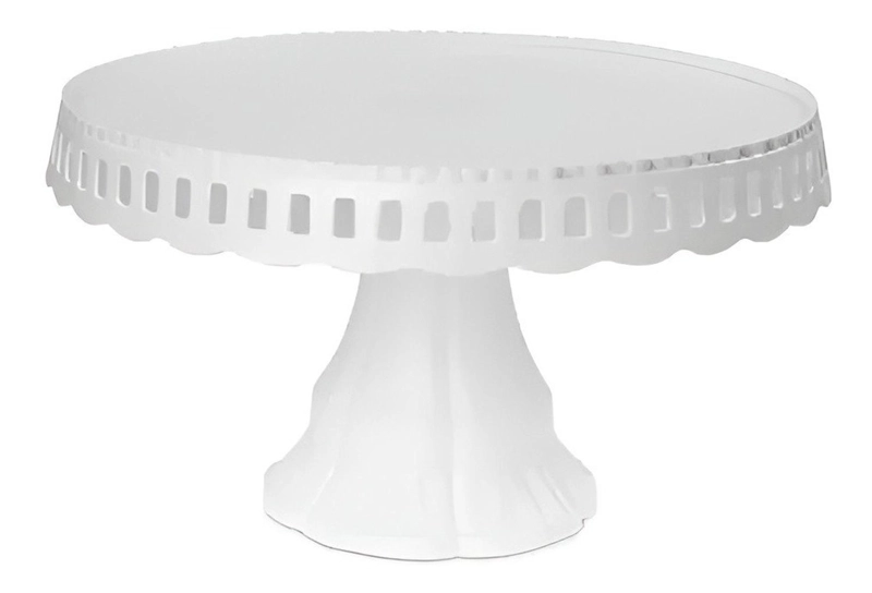 [BLA-110004] BASE DE TORTA BASE TORTA BASE PLATO PORTA TORTA 32 CM BLANCO SIN TAPA - 8