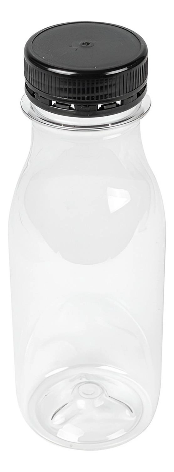 6 BOTELLAS PLASTICAS TRANSPARENTES BOTELLA CON TAPA 300ML TRANSPARENTE - 4