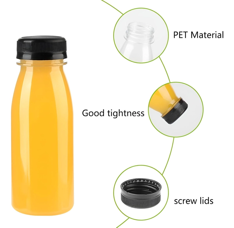 6 BOTELLAS PLASTICAS TRANSPARENTES BOTELLA CON TAPA 300ML TRANSPARENTE - 6