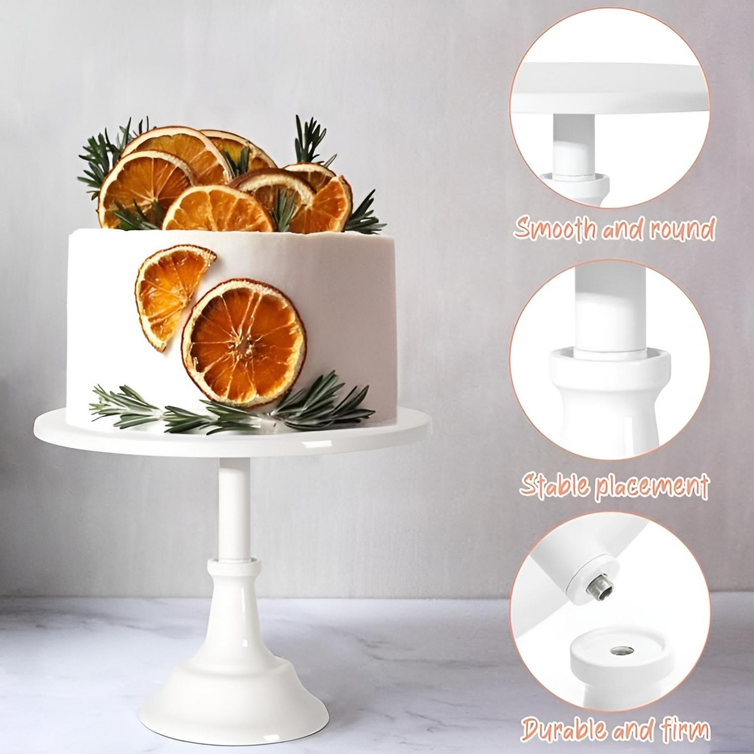 SET 3 BASE PARA TORTAS PORTA CUPCAKE PORTA TORTAS EXHIBICION BLANCO - 5