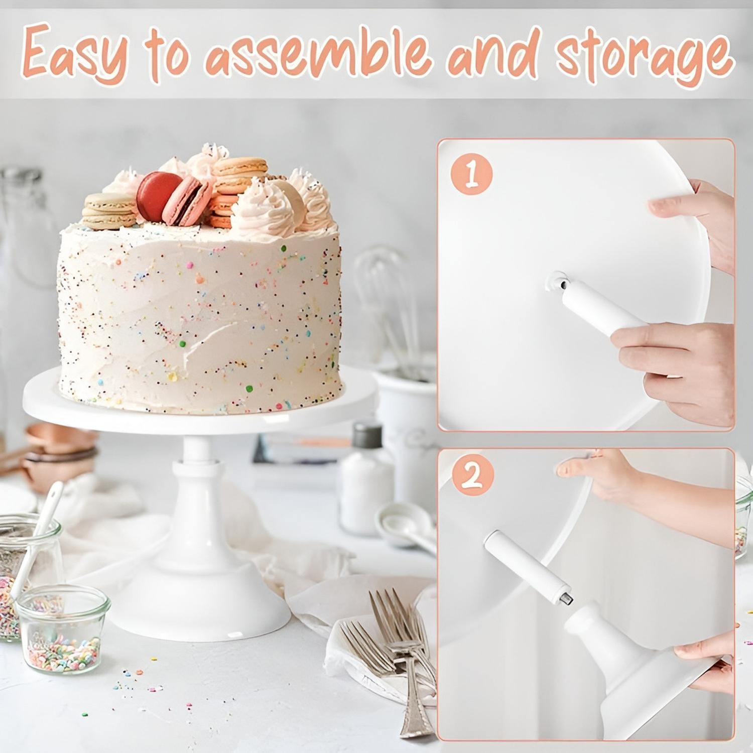 SET 3 BASE PARA TORTAS PORTA CUPCAKE PORTA TORTAS EXHIBICION BLANCO - 7