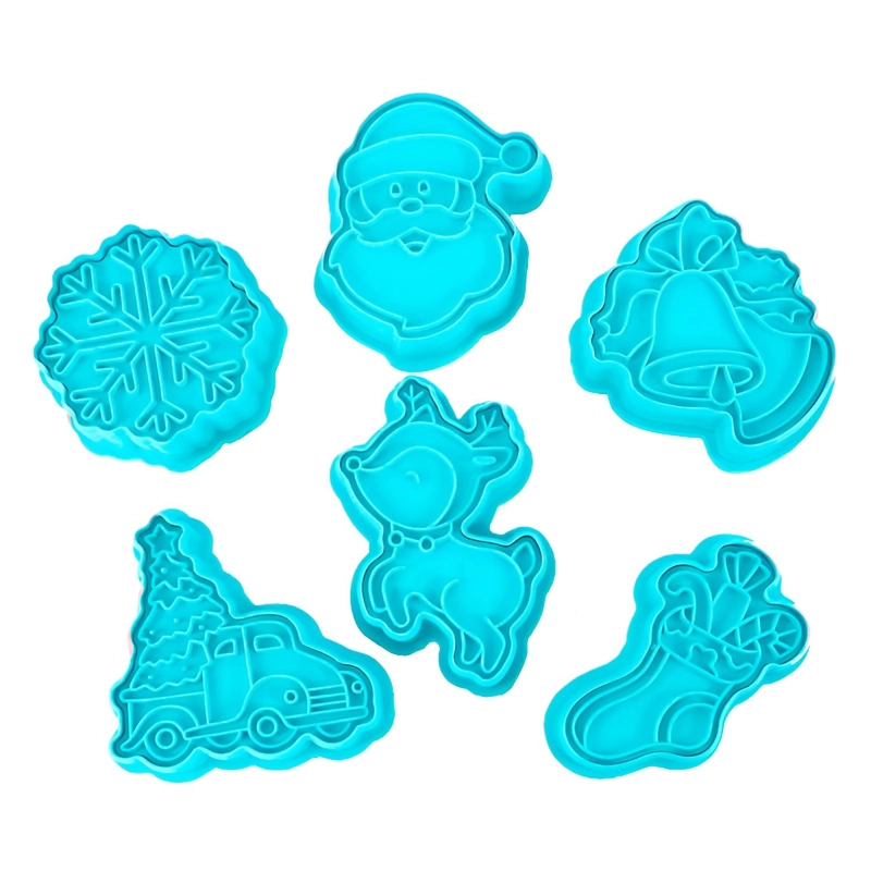 CORTADORES DE GALLETAS NAVIDAD MOLDES DE GALLETAS 3D 6PCS - 1