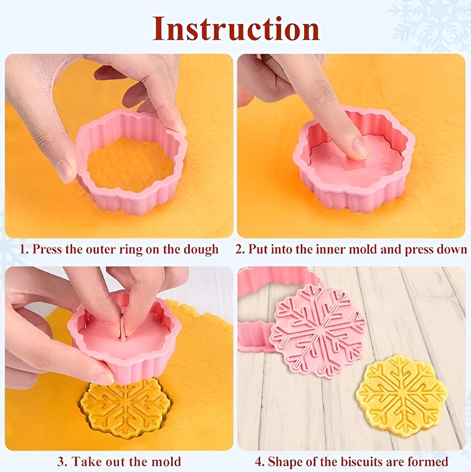 CORTADORES DE GALLETAS NAVIDAD MOLDES DE GALLETAS 3D 6PCS - 5
