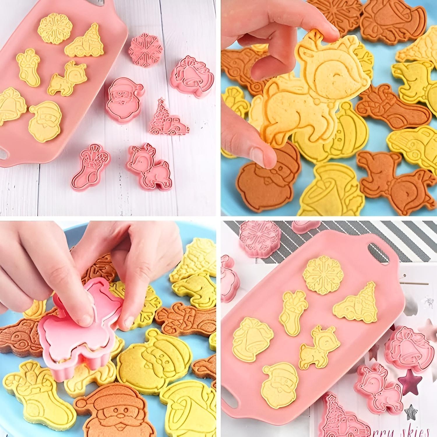 CORTADORES DE GALLETAS NAVIDAD MOLDES DE GALLETAS 3D 6PCS - 7