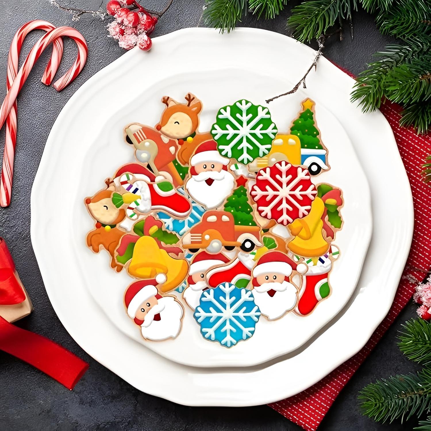CORTADORES DE GALLETAS NAVIDAD MOLDES DE GALLETAS 3D 6PCS - 9