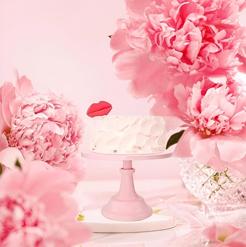 SET 3 PORTA TORTAS BASE PARA TORTAS PORTA CUPCAKE EXHIBICION ROSA - 8