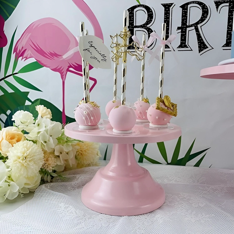 SET 3 PORTA TORTAS BASE PARA TORTAS PORTA CUPCAKE EXHIBICION ROSA - 9