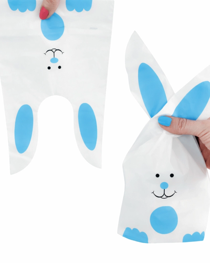 PACK X100 BOLSAS DE PLASTICO PARA DULCES DE PASCUA BOLSAS DE REGALOS PARA NIÑOS TAMAÑO 22X13CM - 1
