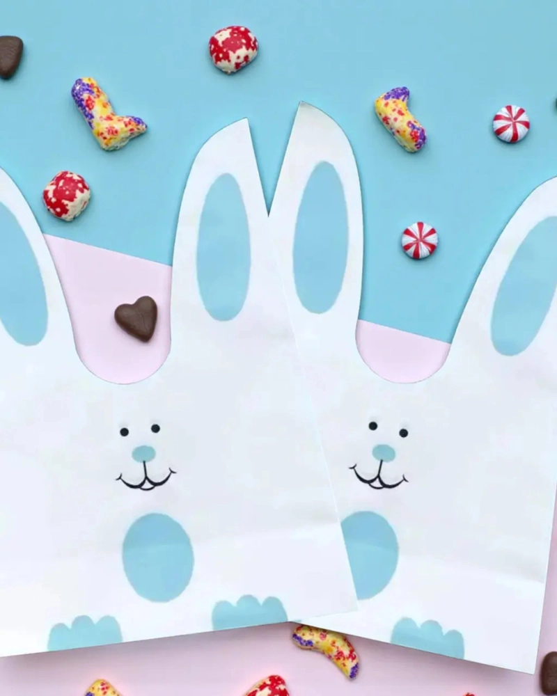 PACK X100 BOLSAS DE PLASTICO PARA DULCES DE PASCUA BOLSAS DE REGALOS PARA NIÑOS TAMAÑO 22X13CM - 5