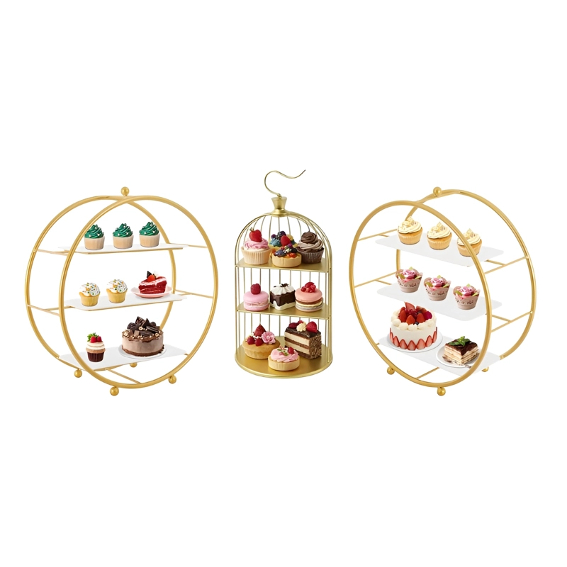 SET 3 PORTA CUPCAKES BASES PARA TORTAS ALZADORES CANDY BAR EXHIBICION ALZADOR DE TORTAS - 1