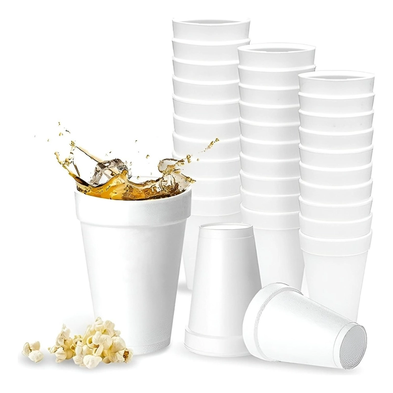 25 VASOS DESECHABLES PLUMAVIT TERMICO VASO CAFE 8OZ 240ML BLANCO - 5