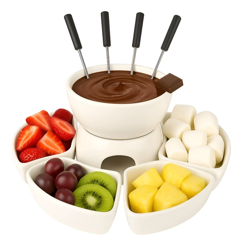 FONDUE QUESO JUEGO DE FONDUE CERAMICA FONDUE CHOCOLATE 10PCS - 1