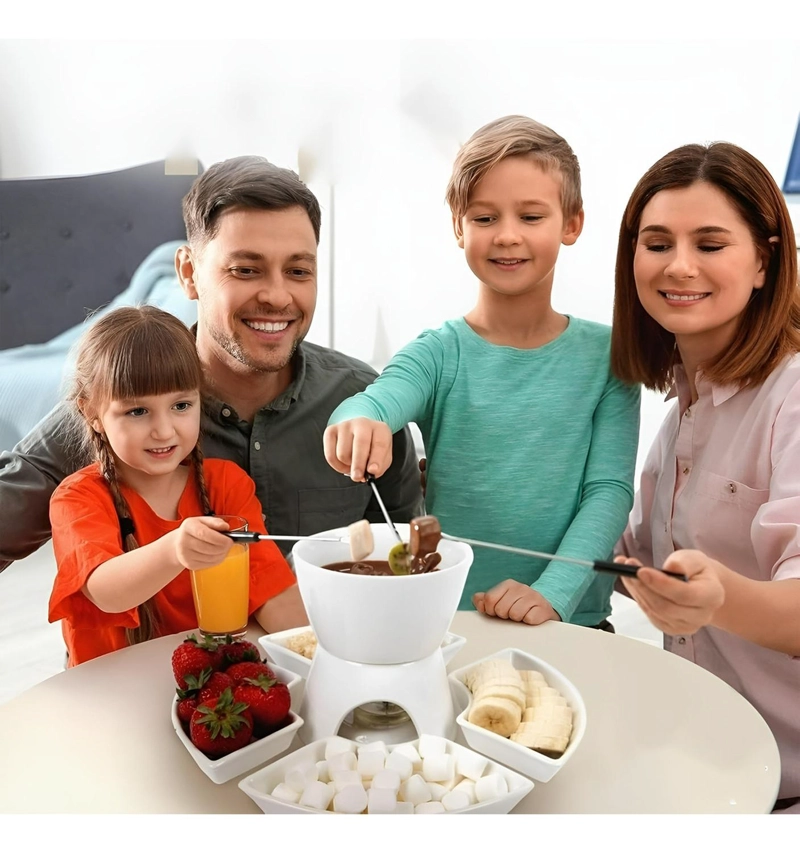FONDUE QUESO JUEGO DE FONDUE CERAMICA FONDUE CHOCOLATE 10PCS - 8