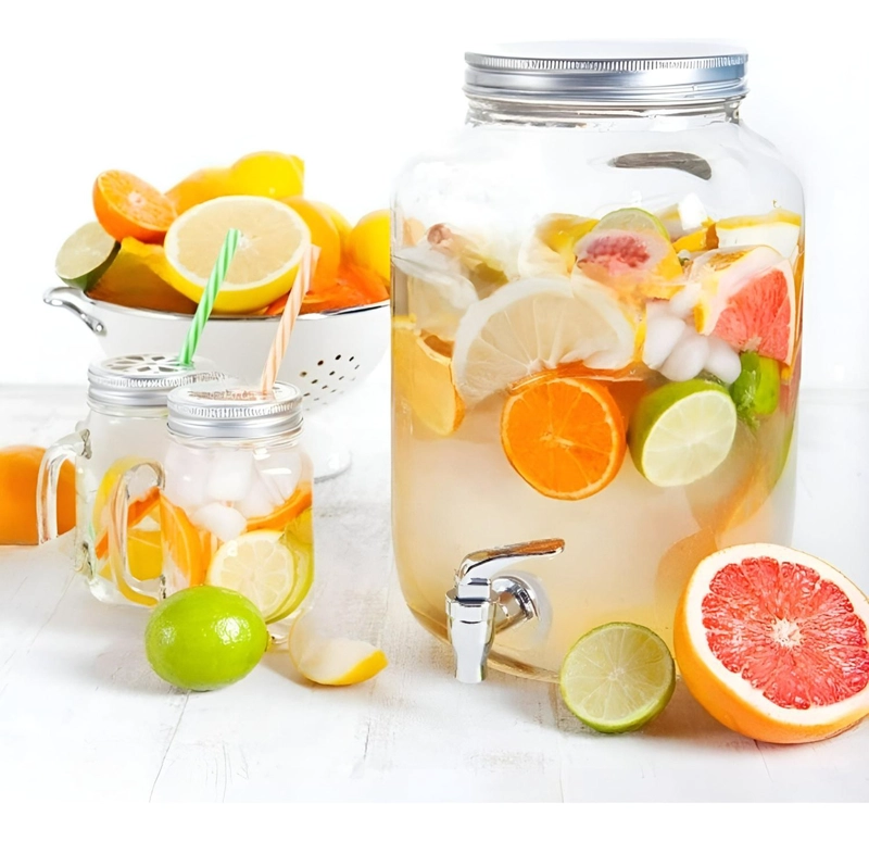 JARRO DE VIDRIO DISPENSADOR DE BEBIDAS JARRO PARA JUGOS 6L - 2
