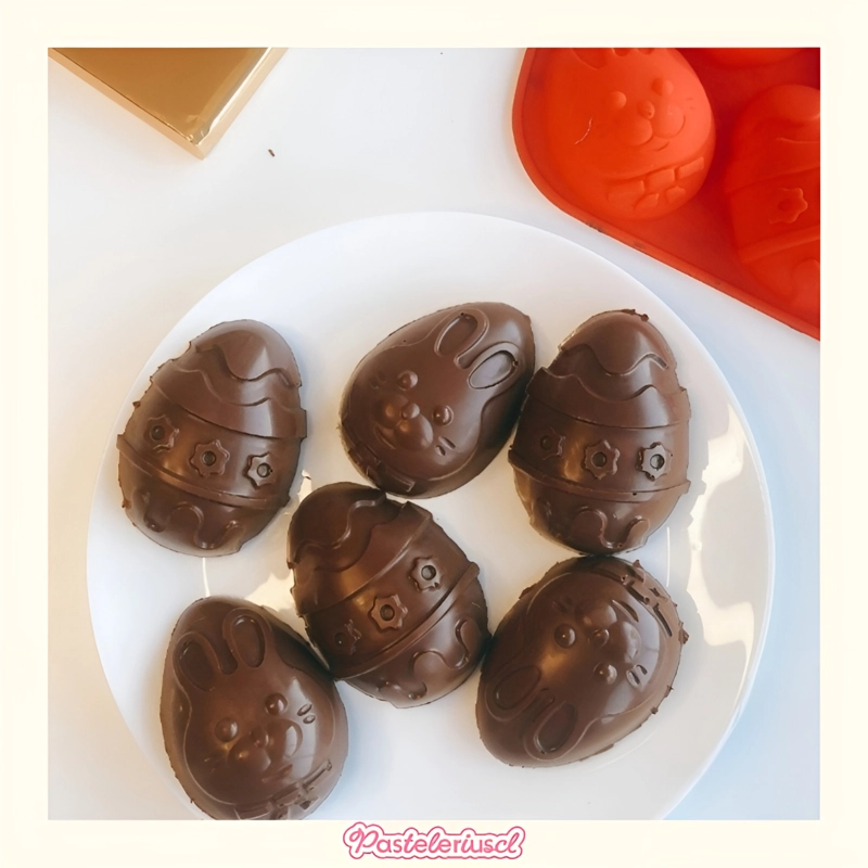 SET X4 MOLDES SILICONA HUEVOS DE PASCUA MOLDES PARA REPOSTERIA 3D ANTIADHERENTE - 7
