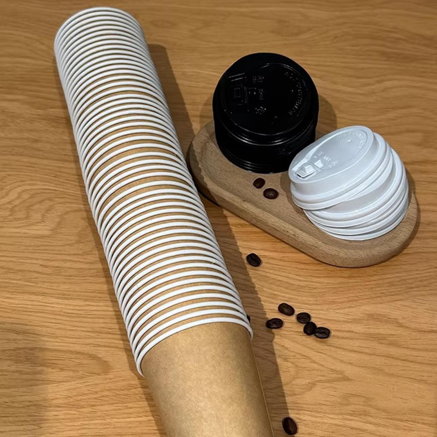 X200 VASOS PARA CAFE VASO LISO POLIPAPEL KRAFT C/TAPA 8OZ MARRON CLARO / VASO KRAFT LISO 8OZ - 8